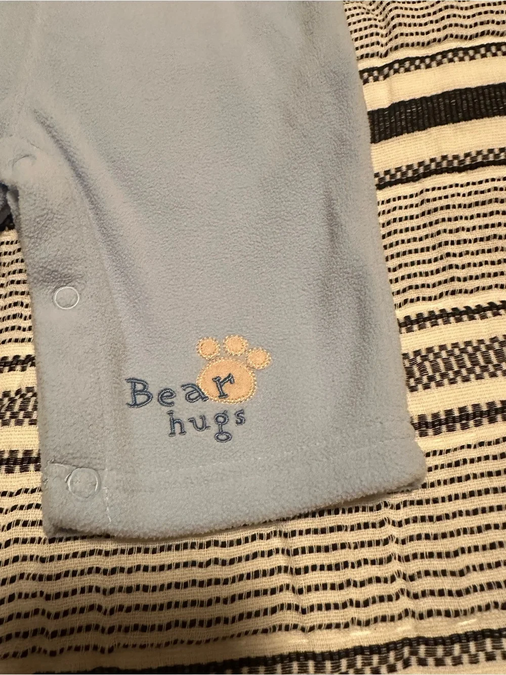 Carters Baby Blue Bear Hugs Fleece Overalls w/Matching Long Sleeve Top-Size 6M